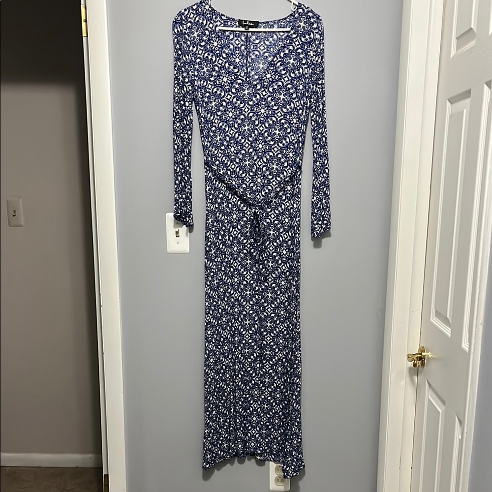 Lulus Blue and White Maxi Dress